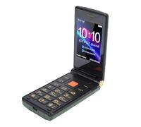 Lazmin112 Téléphone à Clapet débloqué 4G LTE, Double SIM 2,8 Pouces 2,4 Pouces Double écran Bluetooth Lecteur MP3 Radio FM avec Bouton SOS, Haut-Parleur, Appareil Photo, Station de (Green)