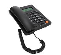 Lazmin112 Téléphone Fixe avec Fil, Affichage en Anglais du Bureau d'appels en Commerce Anglais, Identification de l'appelant, Téléphone pour Le Bureau à la Maison Hôtel Noir Noir