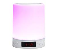 Lazmin112 Veilleuse Haut-Parleur Bluetooth, Lampe de Chevet à Commande Tactile à intensité Variable avec 7 Changements de Couleur et Radio FM, Meilleur Cadeau pour Adolescents Garçons Filles