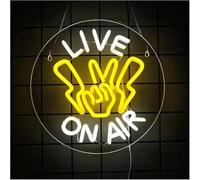 Lazmira Enseigne au néon D'Ambiance Apaisante Lampe Enseigne Au Néon Live on Air, Lumières Décoratives Commerciales