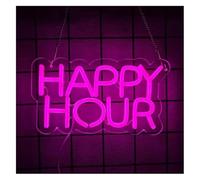 Lazmira Enseigne au néon Décoration lumineuse néon pour fête Happy Hour, lettres LED