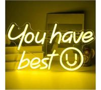 Lazmira Enseigne au néon Enseigne lumineuse décorative «You Have pour Best Smile» pour restaurant, fête, éclairage mural, décoration 19,5×42cm
