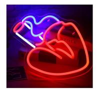 Lazmira Enseigne au néon Pour enseigne au néon Lèvres fumantes pour bar, pub, fête, art mural de salle(Neon-2)