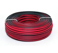 Lazsa 6038R100 Câble parallèle Rouge/Noir 2X0,75 PVC, Noir/Rouge, 100 m