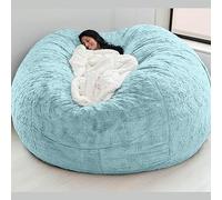 LAZULZ Pouf Géant Immense, Beanbag (sans Remplissage) Meubles de Salon Party Lavable Pouf Poire Fauteuil Poire Housse de-180 * 90cm/7ft