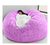 LAZULZ Pouf Géant Immense, Housse de Fauteuil Poire Lavable (sans Remplissage) - Meuble de Salon pour Parties et Détente,Violet,130 * 65cm/5ft