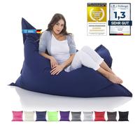 LAZY BAG Pouf géant en coton XXL 180 x 140 cm avec 400 l | Coussin d'assise et de couchage 2 en 1 doux pour la peau | Ergonomie parfaite grâce à 4 millions de perles EPS | Housse lavable