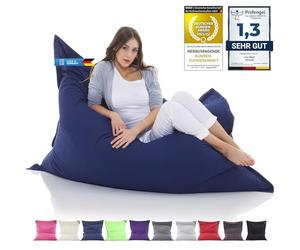 LAZY BAG Pouf géant en coton XXL 180 x 140 cm avec 400 l | Coussin d'assise et de couchage 2 en 1 doux pour la peau | Ergonomie parfaite grâce à 4 millions de perles EPS | Housse lavable