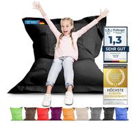 LAZY BAG Pouf Géant Original 250L Intérieur & Extérieur, Coussin de Siège Fauteuil pour Enfants & Adultes, Noir, 160x120 cm