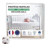 Lazy Bear Home | Protege Matelas Lit Bebe 70x140 cm | Alese Imperméable & Respirante | Jersey 100% Coton | Forme Drap Housse | Hypoallergénique | Protection Douce | Marque Française | Fabriqué en UE