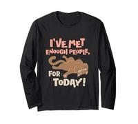 Lazy Cat I've Met Enough People Today Funny Introverti Manche Longue