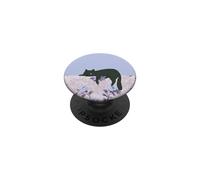Lazy Cat Sleepy Floral Roses Bleu Pastel PopSockets PopGrip Adhésif