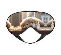 Lazy Dog Puppy Print Masque de sommeil doux pour les yeux Idéal pour voyager/bureau/yoga/sieste