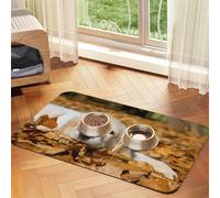 Lazy Dog Puppy Printed,Waterproof Pet Feeding Mat,PU Leather Placemats for Cat Dog Water Bowl,Food Mats,30x45cm