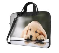 Lazy Dog Puppy Sac pour ordinateur portable ultra fin 15,6" avec bandoulière imperméable pour ordinateurs portables de 13", 14", 15,6", sac à bandoulière pour homme et femme, 3D., 14 inch