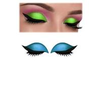 Lazy Eye Shadow Eyelash Patch, 2-in-1 Reusable Portable Multi-Color eyeshadow and lash sticker, Waterproof and Sweat-Proof, No Glue Needed for Quick Makeup (Blue)