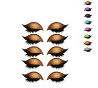 Lazy Eye Shadow Eyelash Patch, 2025 New Eyeshadow Eyelash Stickers, 3-in-1 Reusable Eye Makeup Stickers with False Lashes, 5 Pairs Colorful Eyeshadow, Easy to Apply Eyes Shadow (5 pairs-Gold)