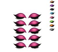 Lazy Eye Shadow Eyelash Patch, 2025 New Eyeshadow Eyelash Stickers, 3-in-1 Reusable Eye Makeup Stickers with False Lashes, 5 Pairs Colorful Eyeshadow, Easy to Apply Eyes Shadow (5 pairs-Pink)