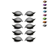 Lazy Eye Shadow Eyelash Patch, 2025 New Eyeshadow Eyelash Stickers, 3-in-1 Reusable Eye Makeup Stickers with False Lashes, 5 Pairs Colorful Eyeshadow, Easy to Apply Eyes Shadow (5 pairs-Gray)