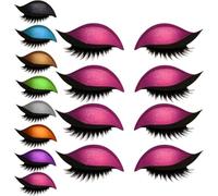 Lazy Eye Shadow Eyelash Patch,4/8 paires Faux-cils, autocollants de maquillage réutilisables 2 en 1 avec faux cils et ombre, faux cils naturels pour toutes les formes d'yeux (Rouge, 8paires)