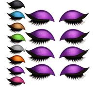 Lazy Eye Shadow Eyelash Patch,4/8 paires Faux-cils, autocollants de maquillage réutilisables 2 en 1 avec faux cils et ombre, faux cils naturels pour toutes les formes d'yeux (Violet, 4 paires)