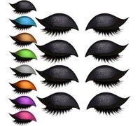 Lazy Eye Shadow Eyelash Patch,4/8 paires Faux-cils, autocollants de maquillage réutilisables 2 en 1 avec faux cils et ombre, faux cils naturels pour toutes les formes d'yeux (Noir, 4 paires)