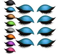 Lazy Eye Shadow Eyelash Patch,4/8 paires Faux-cils, autocollants de maquillage réutilisables 2 en 1 avec faux cils et ombre, faux cils naturels pour toutes les formes d'yeux (Bleu, 8paires)