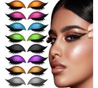 Lazy Eye Shadow Eyelash Patch, Eyeshadow and Lash Sticker, Self-Adhesive Fast Eye Makeup Stickers with Eyelash, Shadow, Eyeliner for Party, Prom. (8 pairs)