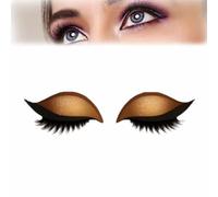 Lazy Eye Shadow Eyelash Patch,Eyeshadow Eyelashes Makeup Stickers,2 in 1 Reusable Eye Makeup Adhesive Eyelashes,3D Natural Lazy Eyelash Stickers,Waterproof and Sweat-Proof,Free Cutting (Gold)