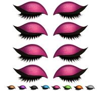 Lazy Eye Shadow Eyelash Patch, Eyeshadow Eyelashes Makeup Stickers, 2-in-1 Reusable Eye Makeup Stickers with False Lashes & Shadow,Makeups Stencils Sticker for All EyeShapes (Pink x4PCS)