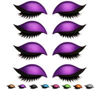 Lazy Eye Shadow Eyelash Patch, Eyeshadow Eyelashes Makeup Stickers, 2-in-1 Reusable Eye Makeup Stickers with False Lashes & Shadow,Makeups Stencils Sticker for All EyeShapes (Purple x4PCS)