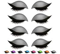 Lazy Eye Shadow Eyelash Patch, Eyeshadow Eyelashes Makeup Stickers, 2-in-1 Reusable Eye Makeup Stickers with False Lashes & Shadow,Makeups Stencils Sticker for All EyeShapes (Grey x4PCS)