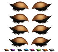 Lazy Eye Shadow Eyelash Patch, Eyeshadow Eyelashes Makeup Stickers, 2-in-1 Reusable Eye Makeup Stickers with False Lashes & Shadow,Makeups Stencils Sticker for All EyeShapes (Gold x4PCS)