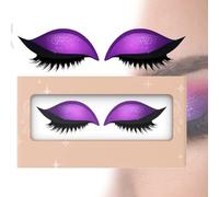 Lazy Eye Shadow Eyelash Patch, Eyeshadow Eyelashes Makeup Stickers - 3D Contour Self-Adhesive Reusable Eye Makeup Stencils with Precise Lash Line Guide for Effortless Glam Looks (Purple,1 pair)