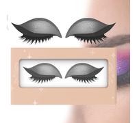 Lazy Eye Shadow Eyelash Patch, Eyeshadow Eyelashes Makeup Stickers - 3D Contour Self-Adhesive Reusable Eye Makeup Stencils with Precise Lash Line Guide for Effortless Glam Looks (grey,1 pair)