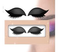 Lazy Eye Shadow Eyelash Patch, Eyeshadow Eyelashes Makeup Stickers - 3D Contour Self-Adhesive Reusable Eye Makeup Stencils with Precise Lash Line Guide for Effortless Glam Looks (Black,1 pair)