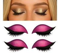 Lazy Eye Shadow Eyelash Patch,Patch De Fard À Paupières Pour Les Yeux Paresseux, 2 En 1 Autocollants De Maquillage Pour Les Yeux Réutilisables, Autocollant 3D Fard À Paupières Naturelles（2 Pai rose）