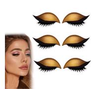 Lazy Eye Shadow Eyelash Patch, Reusable Makeup Stickers, 2-In-1 With False Lashes & Shadow, Makeup Stencils Sticker for All Shapes (3pcs-D)