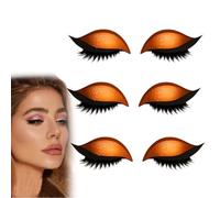 Lazy Eye Shadow Eyelash Patch, Reusable Makeup Stickers, 2-In-1 With False Lashes & Shadow, Makeup Stencils Sticker for All Shapes (3pcs-F)