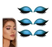 Lazy Eye Shadow Eyelash Patch, Reusable Makeup Stickers, 2-In-1 With False Lashes & Shadow, Makeup Stencils Sticker for All Shapes (3pcs-C)