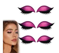 Lazy Eye Shadow Eyelash Patch, Reusable Makeup Stickers, 2-In-1 With False Lashes & Shadow, Makeup Stencils Sticker for All Shapes (3pcs-B)