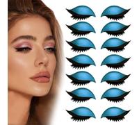 Lazy Eye Shadow Eyelash Patch, with False Lashes, Shadow, Eyeliner, for Quick Makeup, Party, and Daily Use (Blue)