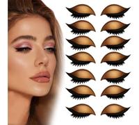 Lazy Eye Shadow Eyelash Patch, with False Lashes, Shadow, Eyeliner, for Quick Makeup, Party, and Daily Use (Gold)