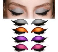 Lazy Eye Shadow Patch pour cils - Autocollants à paillettes pour fard à paupières avec cils - Réutilisable - Avec cils et ombres - Pas besoin de colle (B)