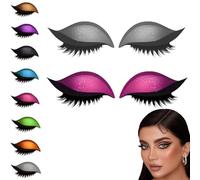 Lazy Eyeshadow Eyelash Patch, 2-In-1 Reusable Eyeshadow & Eyelash Makeup Stickers, Natural Curl, Waterproof, Long-Lasting, for All Eyeshapes (Pink+Gray)