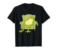 Lazy Frog Fatigué Introvert Burnout Humour Toad Meme T-Shirt Graphique avec Valeur, Homme, Noir, M