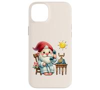 Lazy Grandpa Gnome For Dad With Vintage Telephone For Summer Coque pour iPhone 14 Plus