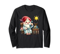 Lazy Grandpa Gnome For Dad With Vintage Telephone For Summer Manche Longue