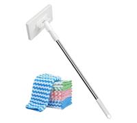 Lazy Mop - Zero Waste Floor Cleaner, Quick Change System | Reusable Cloth Technology Detachable Design, ABS Stainless Steel Handle 100cm Length, Wet Dry Cleaning Solution Tiles Glass Wood Baseboard Ho
