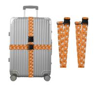 Lazy Panda on The Orange Lot de 2 sangles de bagage pour valises Sangles de voyage Accessoires de ceinture Connecteur de bagages Ceinture réglable robuste